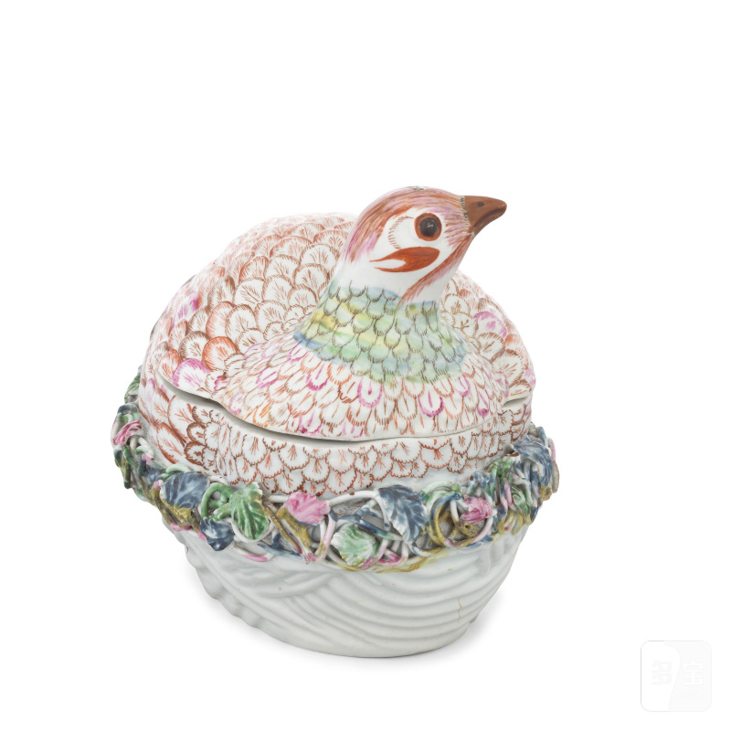 A large Worcester partridge tureen and cover, circa 1754-56 - 图2